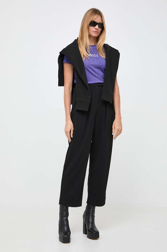 BOSS felpa in cotone 50500066 nero AW23