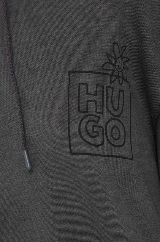 Βαμβακερή μπλούζα HUGO 50495069 μαύρο