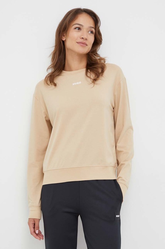 HUGO longsleeve lounge tessuto elasticizzato beige 50490577