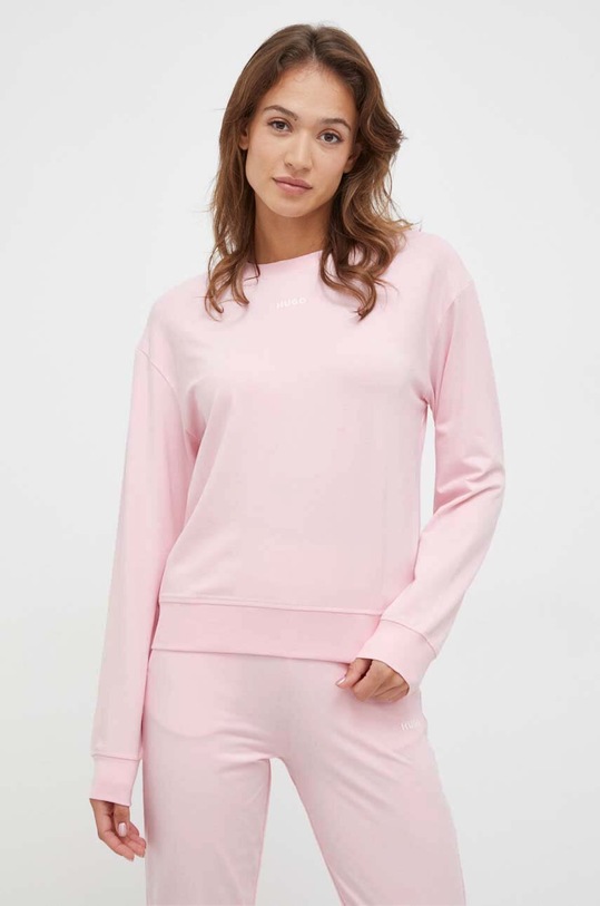 Majica HUGO Z elastanom roza 50490577