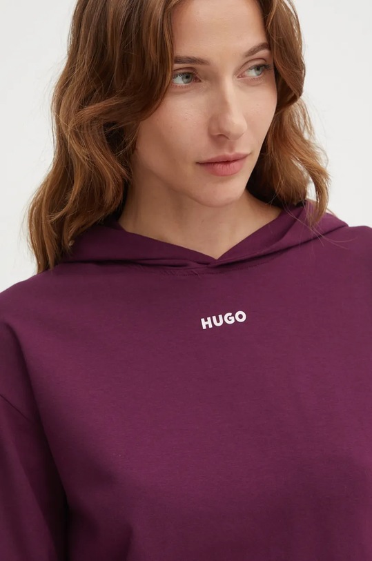 Mikina s kapucňou HUGO SHUFFLE_HOODIE fialová 50490594