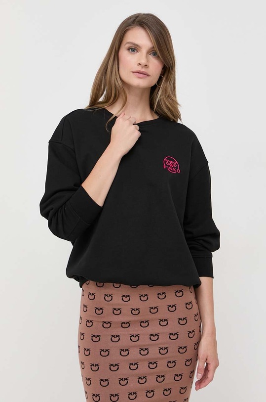 Pinko bluza bawełniana bawełna czarny 101831.A162