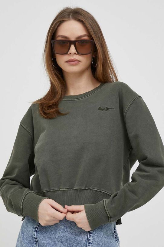 Хлопковая кофта Pepe Jeans хлопок зелёный PL581356.728
