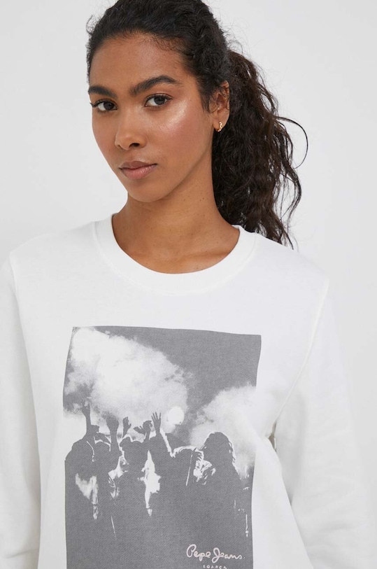 Pepe Jeans pamut melegítőfelső bézs PL581363.808