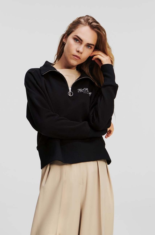 Karl Lagerfeld bluza aplikacja czarny 235W1809