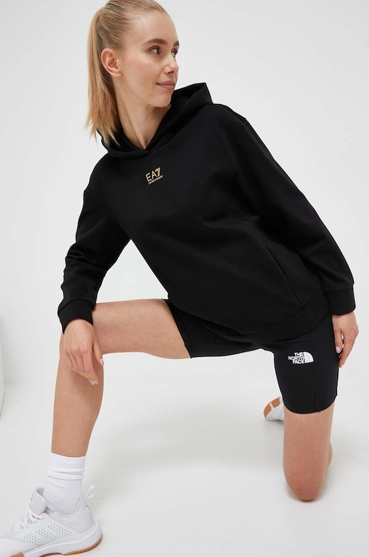 Mikina EA7 Emporio Armani s kapucňou čierna 6RTM24.TJQLZ