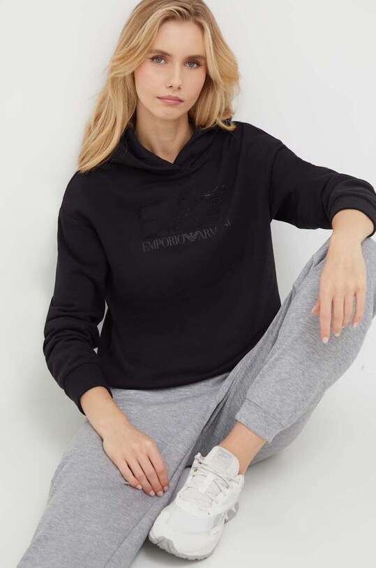 EA7 Emporio Armani bluza z kapturem czarny 6RTM31.TJRRZ
