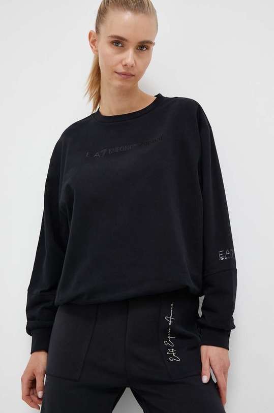Mikina EA7 Emporio Armani s elastanom čierna 6RTM06.TJCQZ