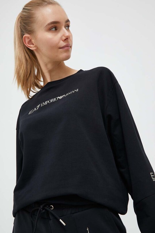 EA7 Emporio Armani bluza z elastanem czarny 6RTM06.TJCQZ