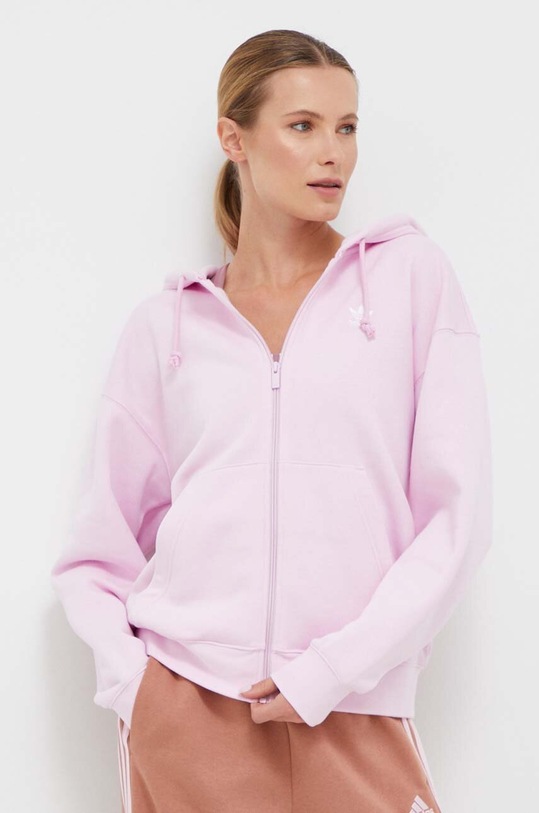 Mikina adidas Originals s kapucňou ružová IK0484