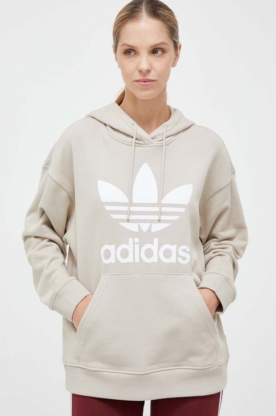adidas Originals pamut melegítőfelső IK6471 bézs AW23