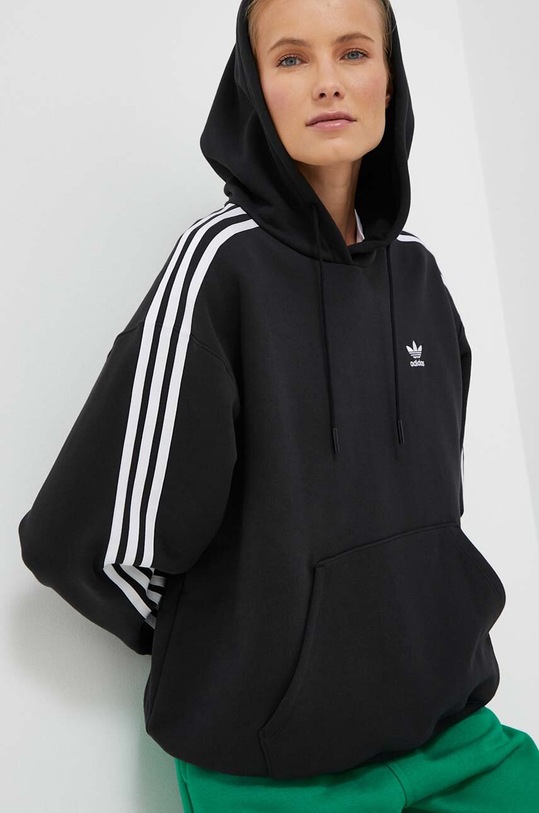 adidas Originals bluza bawełniana z kapturem czarny IK6488
