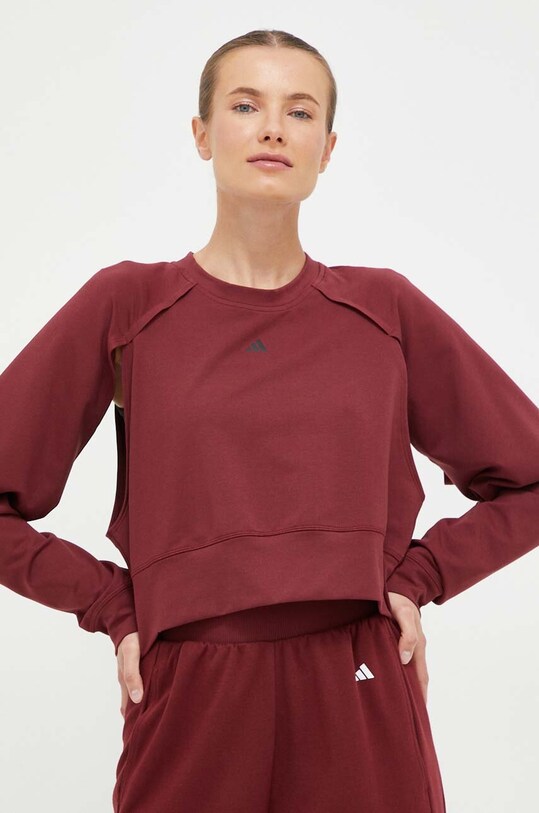 Dukserica za trening adidas Performance Power bordo IK6887