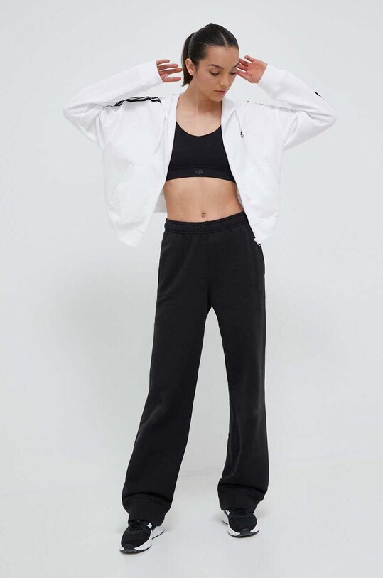 Бавовняна кофта adidas IK8387 білий AW23