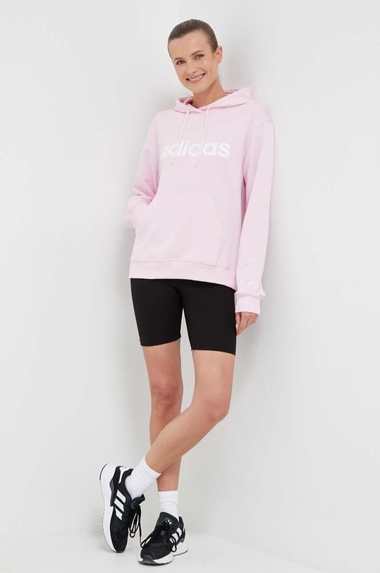 adidas bluza bawełniana IL3343 różowy AW23