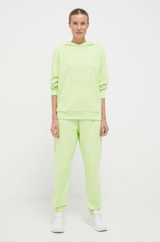 Бавовняна кофта adidas IJ6261 зелений AW23