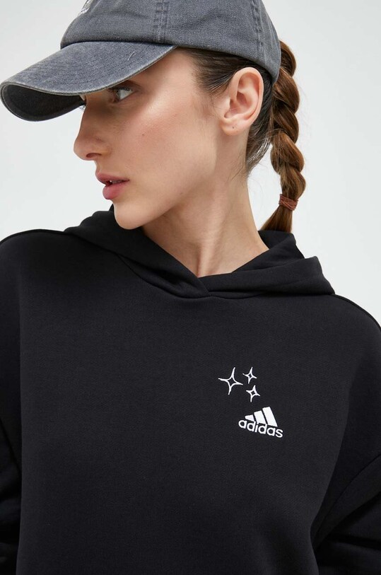Бавовняна кофта adidas чорний IJ8774
