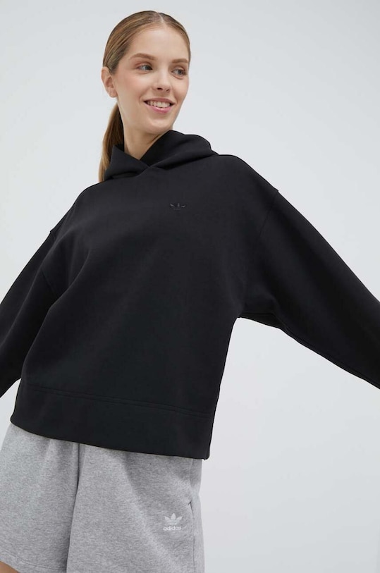 adidas Originals felpa Premium Essentials Short Hoodie con nero IC5247