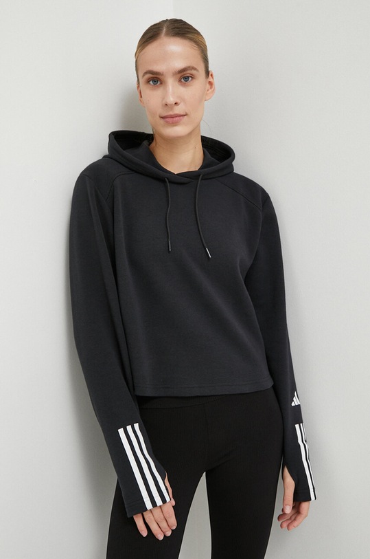 adidas Performance bluza treningowa z kapturem czarny HZ2014