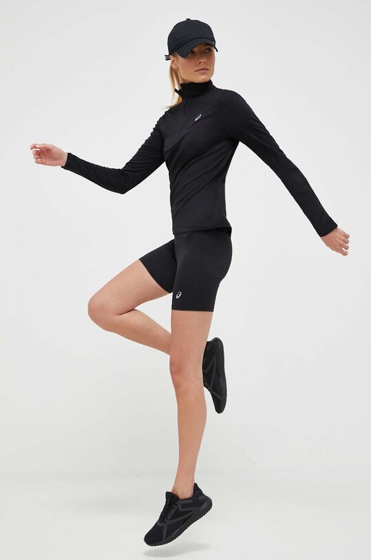 Asics futós hosszú ujjú felső Core gombolós fekete 2012C328.001