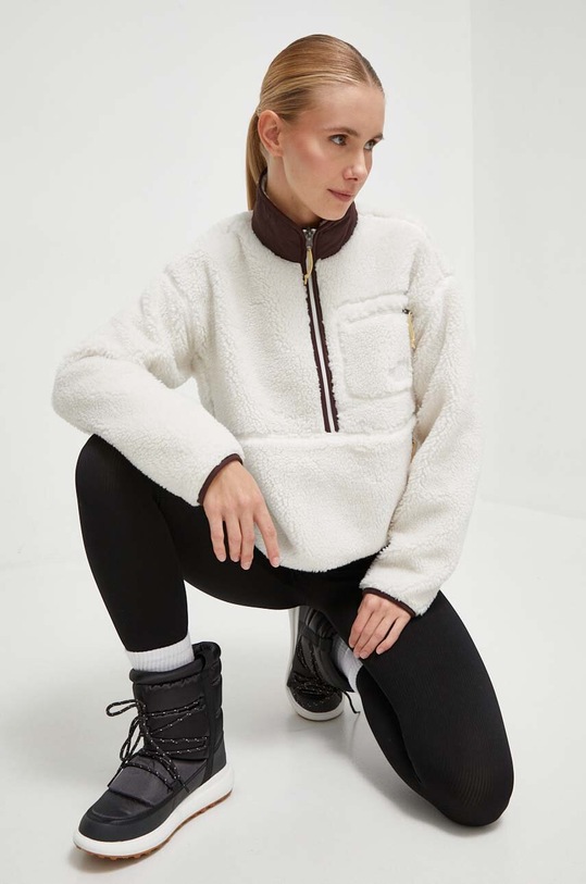 The North Face bluza polarowa bez kaptura beżowy NF0A7URON1O1