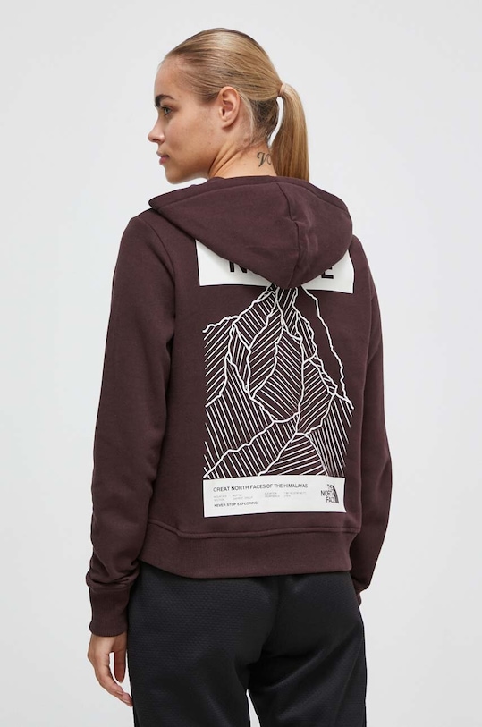 Bavlněná mikina The North Face hnědá NF0A854DI0I1
