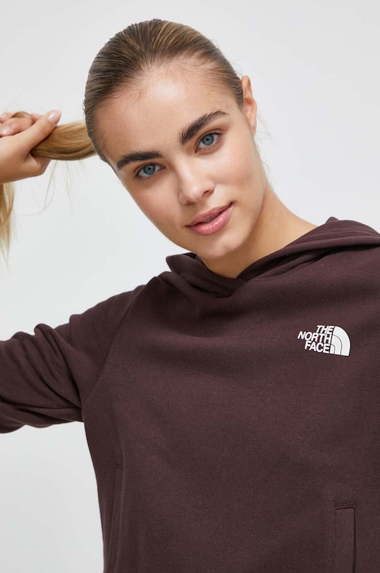 Bavlněná mikina The North Face NF0A854DI0I1 hnědá