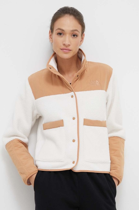 The North Face bluza cu modele bej NF0A84IELDI1