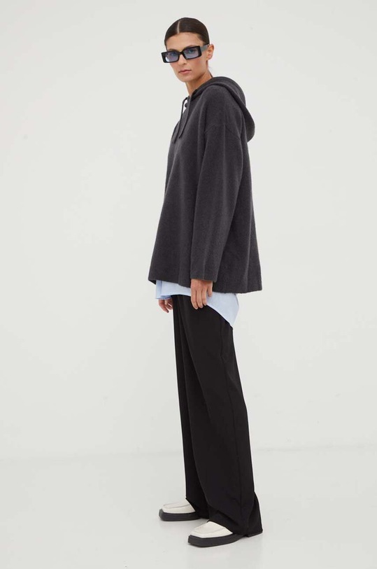 Samsoe Samsoe sweter wełniany F23300039 szary AW23