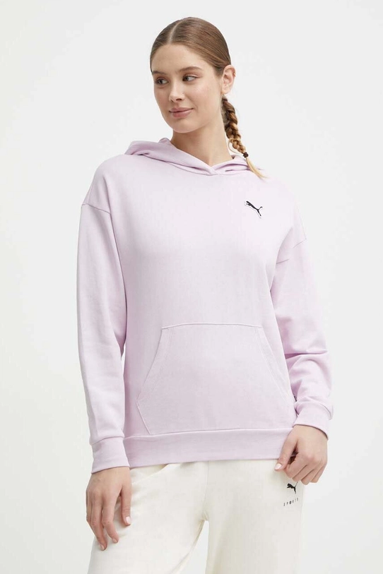 Puma bluza bawełniana BETTER ESSENTIALS bawełna fioletowy 675988