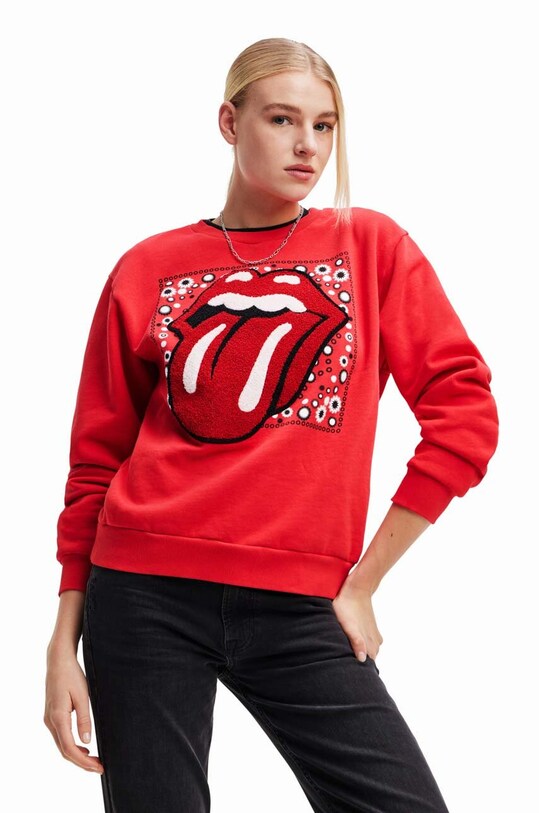 Dukserica Desigual 23WWSK30 WOMAN KNIT SWEAT LONG SLEEVE s elastinom crvena 23WWSK30