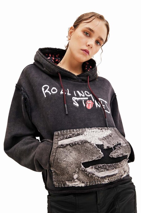 Odzież Desigual bluza 23WWSK58 WOMAN KNIT SWEAT LONG SLEEVE 23WWSK58 czarny