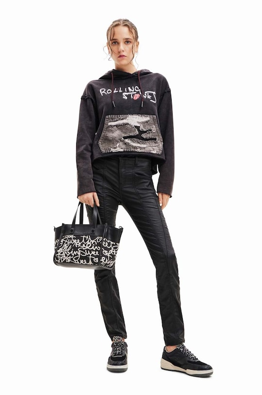 Dukserica Desigual 23WWSK58 WOMAN KNIT SWEAT LONG SLEEVE crna 23WWSK58