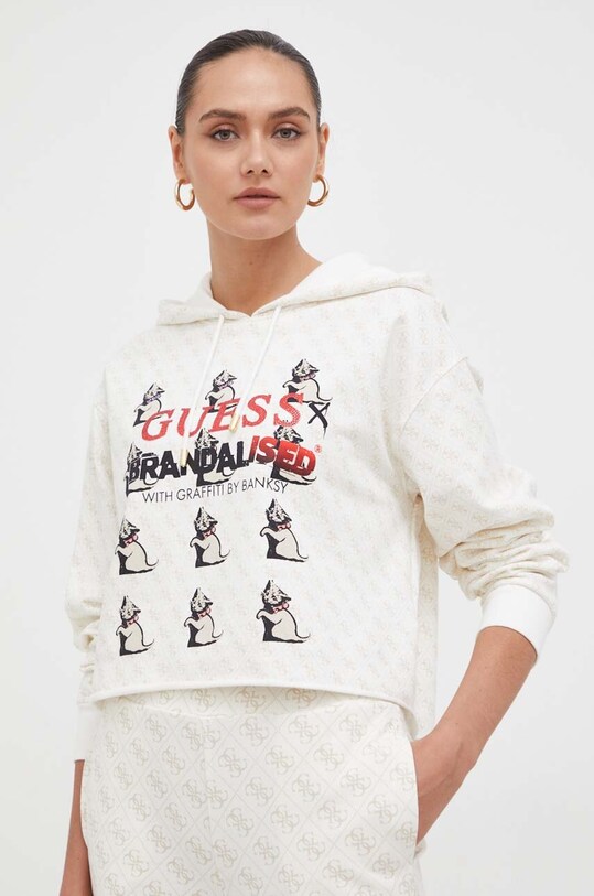 Guess bluza x Brandalised z elastanem żółty W3BQ04.K9R31