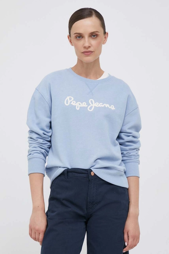 Mikina Pepe Jeans bez kapuce modrá PL581256.563