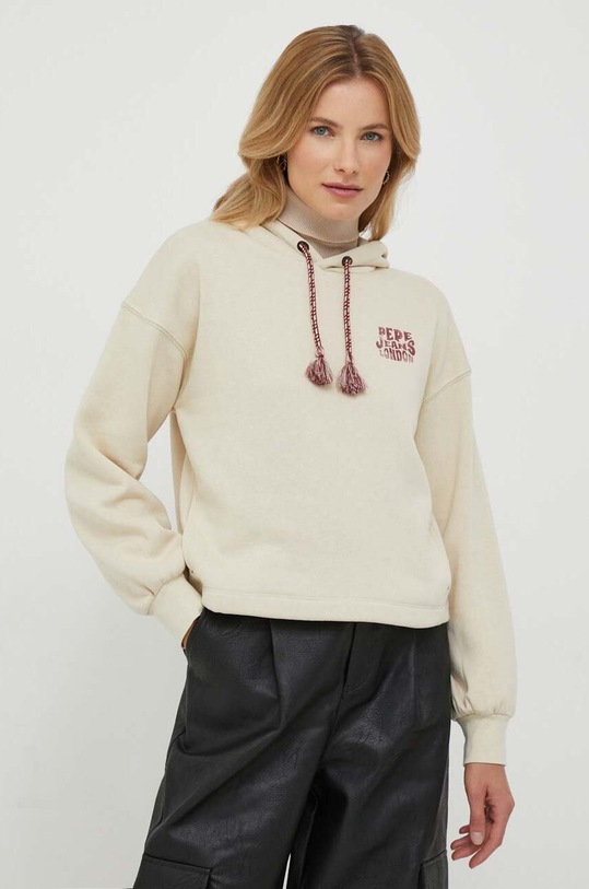 Pepe Jeans bluza CASSANDRA z kapturem beżowy PL581377.847
