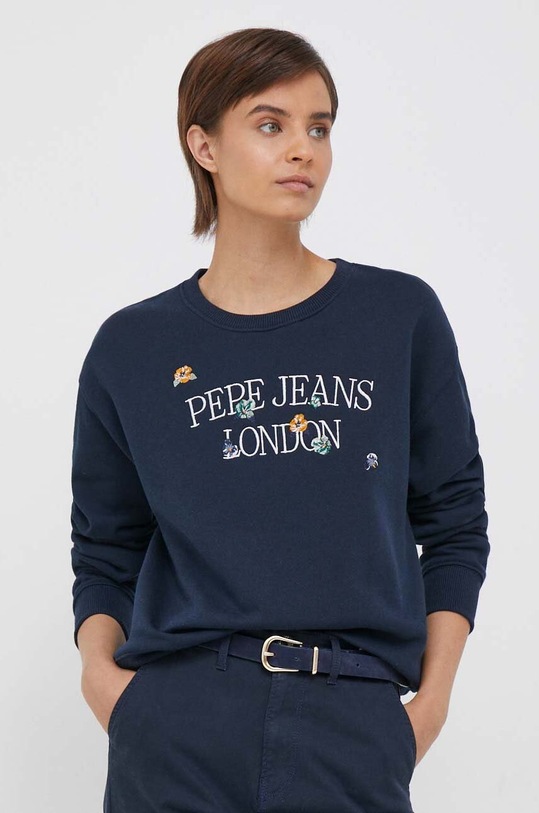 Mikina Pepe Jeans Vella bez kapucne tmavomodrá PL581381.594
