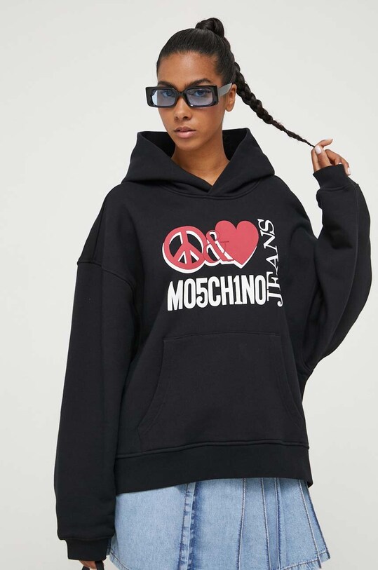 Βαμβακερή μπλούζα Moschino Jeans βαμβάκι μαύρο 1710.8256