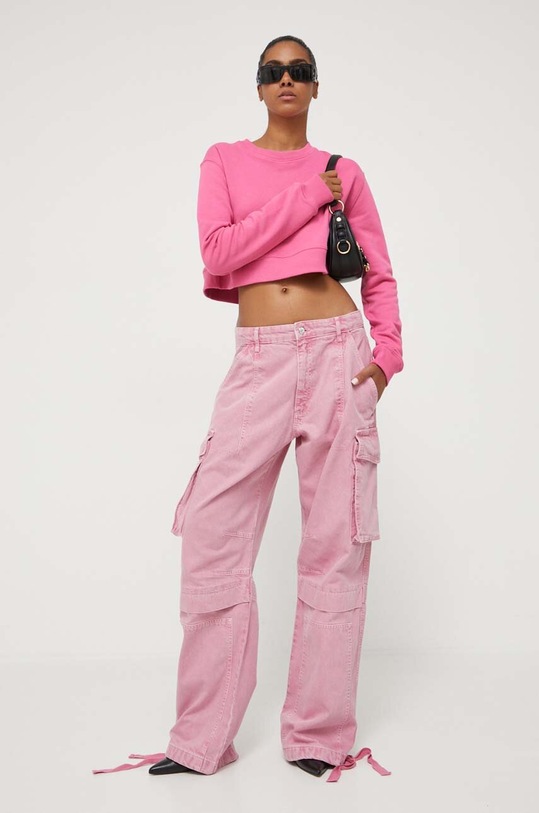 Moschino Jeans pamut melegítőfelső 1714.8257 rózsaszín AW23