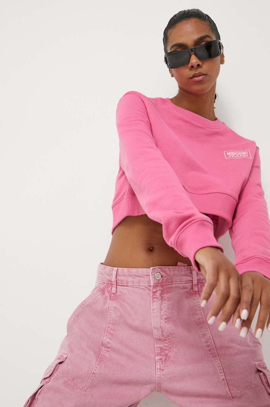 Moschino Jeans pamut melegítőfelső rózsaszín 1714.8257