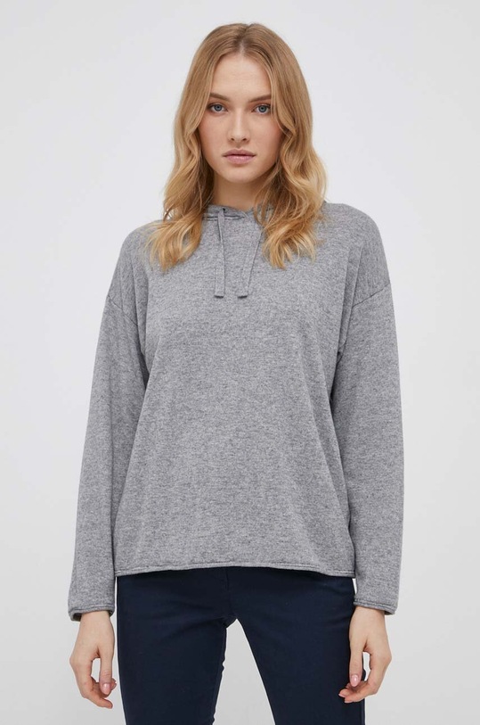 United Colors of Benetton sweter z domieszką wełny wełna szary 1035D201V.82P