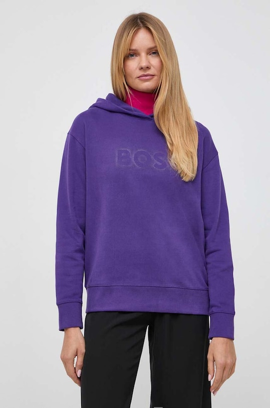 BOSS Orange bluza bawełniana BOSS ORANGE nadruk fioletowy 50501150