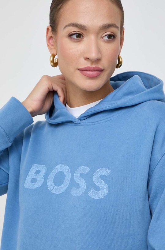 Pamučna dukserica BOSS ORANGE plava 50501150