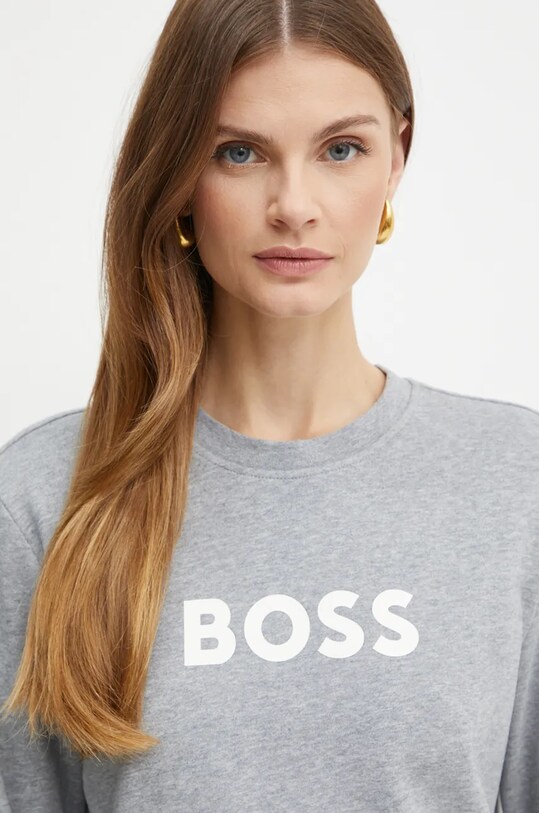 Бавовняна кофта Boss Orange BOSS ORANGE сірий 50501154
