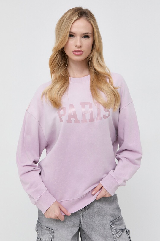 Mikina Boss Orange BOSS ORANGE bez kapuce růžová 50502176