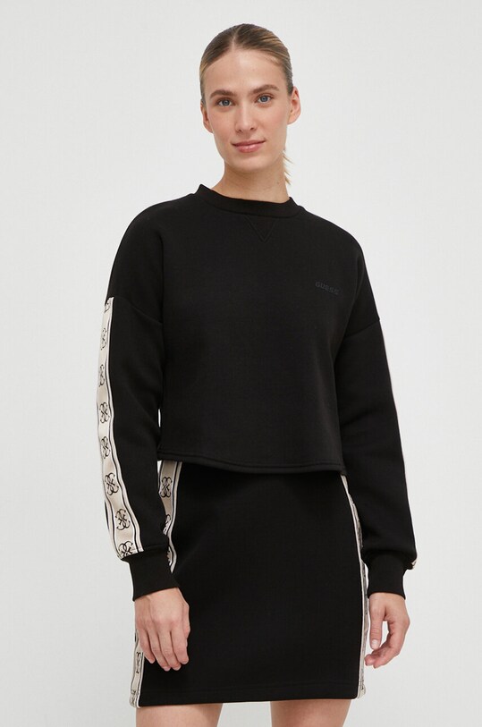 Guess bluza imprimeu negru V3BQ16.KB3P2