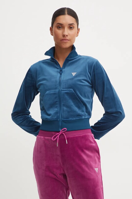 Mikina Guess tyrkysová V3BQ22.KBXI2