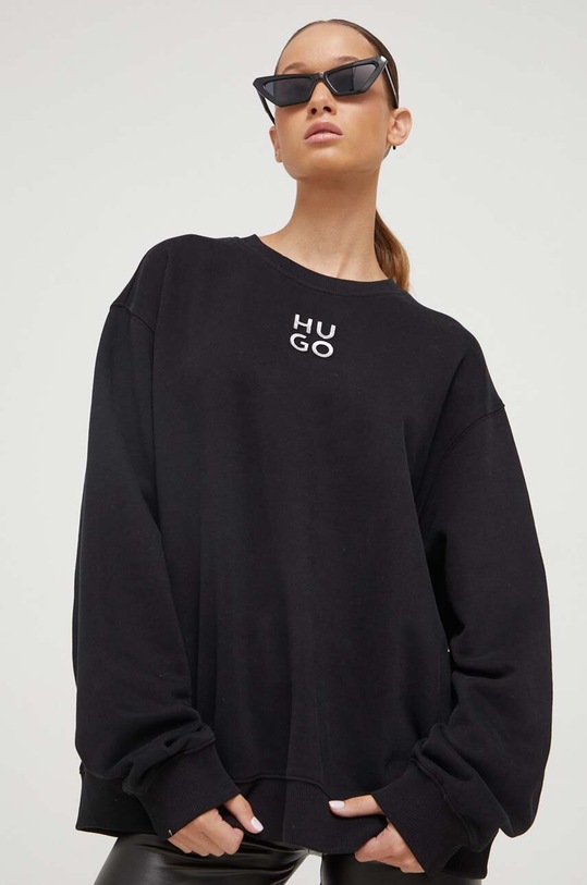 HUGO bluza bawełniana czarny 50500459