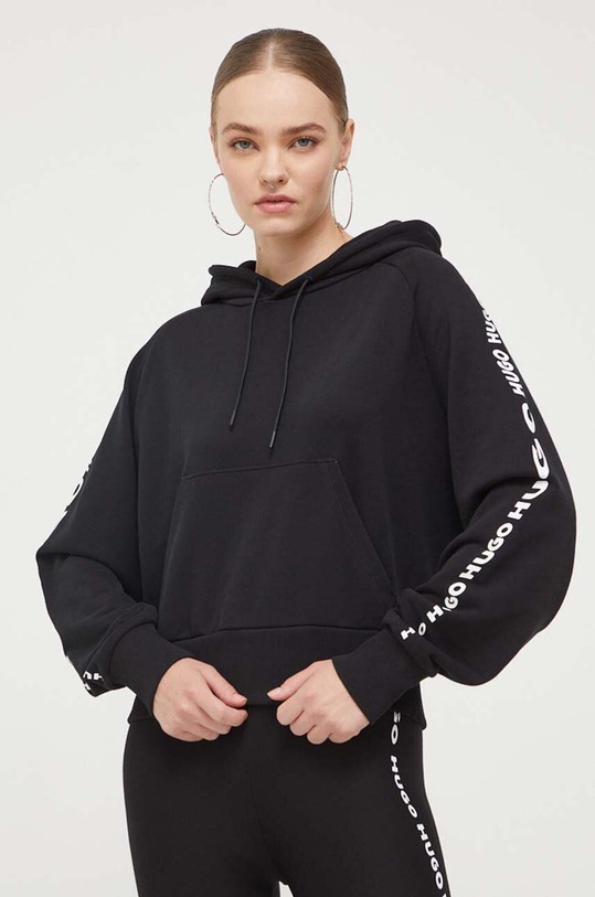 HUGO bluza bawełniana nadruk czarny 50502474