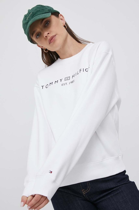 Tommy Hilfiger bluză print alb WW0WW39791